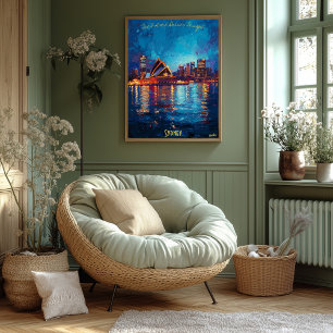 Stralende weerkaatsing van Sydney - Iconische skyl Poster