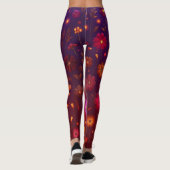 Stralende Wildbloemen: Gloeiend Sinaasappel en Paa Leggings (Achterkant)
