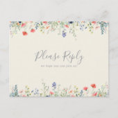 Stralende Wilde Bloem Menu Keuze RSVP Briefkaart (Voorkant)