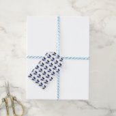 Stralende Witte Draak Fantasie Cadeaulabel (Met Touw)