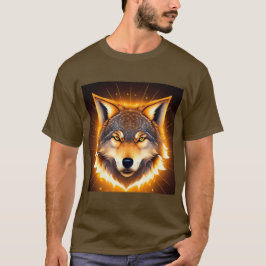Stralende Wolf Gezicht Verlicht door Gouden Licht T-shirt