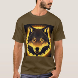 Stralende Wolf Gezicht Verlicht door Gouden Licht T-shirt