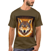 🐺 Stralende wolfskop verlicht door goud licht