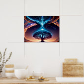 Stralende wortels: de boom van het leven Inspirere Poster (Keuken)