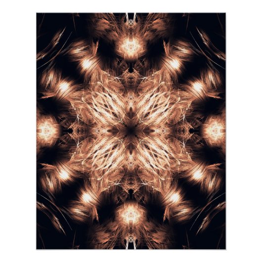 Stralende Zandsteen Fractale Mandala Kunst Perfect Poster (Voorkant)