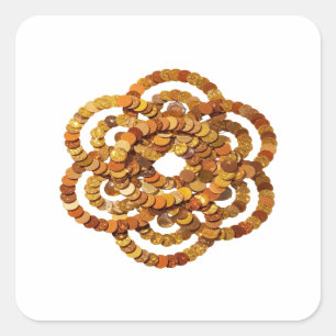 Stralende zilveren GOUDEN MUNTEN IN Gift Sticker
