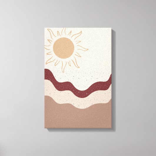 Stralende Zon Boho Kunst – Abstracte Aardse Print (Voorkant)