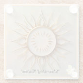 "Stralende zon" Glazen Onderzetter (Achterkant)