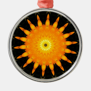 Stralende Zon Mandala Kaleidoscoop Kunst Metalen Ornament