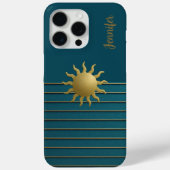 Stralende zon op Blauwgroen Case-Mate iPhone Case (Achterkant)