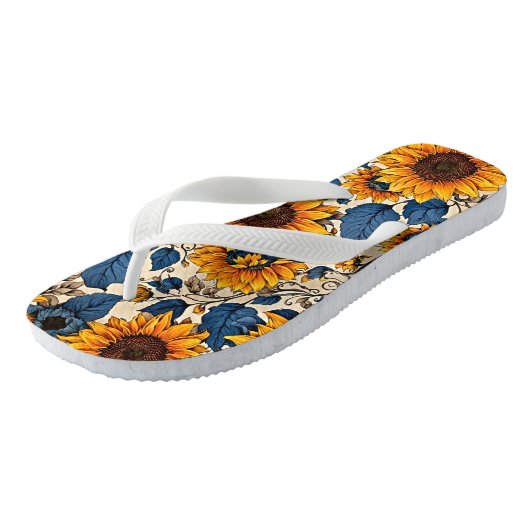 Stralende Zonnebloem Bliss-Stap in Levendig Comfor Teenslippers (Schuin)