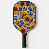 Stralende zonnebloem bloei: omarm de artistieke vr pickleball paddle (Achterkant)