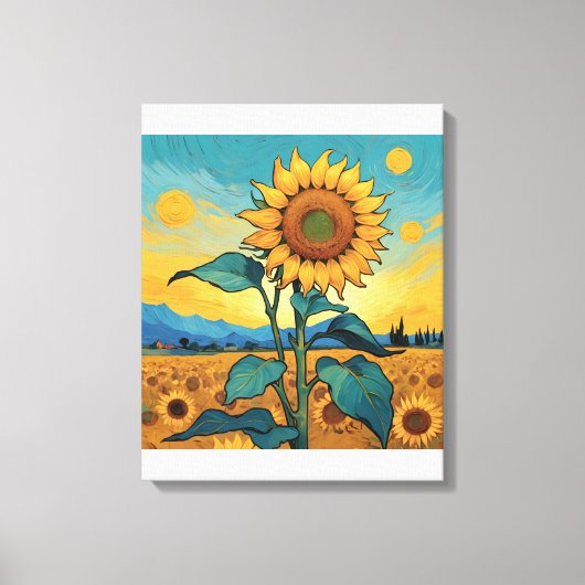 Stralende Zonnebloem - Dutch Master Serie ZA01 Canvas Afdruk (Voorkant)