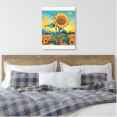 Stralende Zonnebloem - Dutch Master Serie ZA01 Canvas Afdruk (Insitu (Slaapkamer))