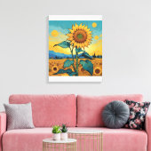 Stralende Zonnebloem - Dutch Master Serie ZA01 Canvas Afdruk (Insitu (Woonkamer))