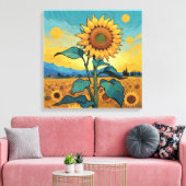 Stralende Zonnebloem - Dutch Master Serie ZA01 Canvas Afdruk (Insitu (Woonkamer))