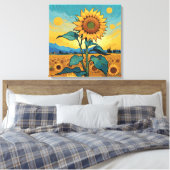 Stralende Zonnebloem - Dutch Master Serie ZA01 Canvas Afdruk (Insitu (Slaapkamer))