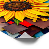 Stralende zonnebloem in moderne Abstracte stijl Poster (Hoek)