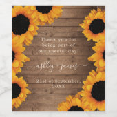 Stralende Zonnebloem Namen Trouw Dank Je Wijn Etiket (Enkel label)