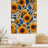 Stralende zonnebloemen: een symfonie van kleurrijk poster (Keuken)