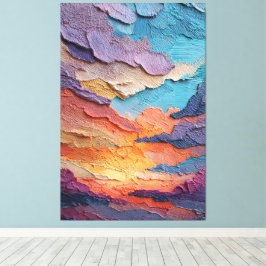 Stralende Zonsondergang Hemel Textuur Abstracte Wa Canvas Afdruk
