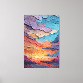 Stralende Zonsondergang Hemel Textuur Abstracte Wa Canvas Afdruk