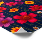 Stralende zonsondergang over grillig landschap poster (Hoek)