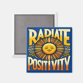 Stralenpositiviteit lachende zon magneet (Voorkant / Achterkant)