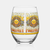 Stralenpositiviteit lachende zon wijnglas zonder voet (Rechts)