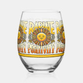 Stralenpositiviteit lachende zon wijnglas zonder voet (Links)