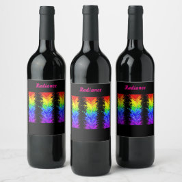 “Straling” – Een abstract Pride-patroon Wijn Etiket
