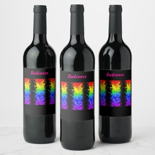 “Straling” – Een abstract Pride-patroon  Wijn Etiket (Flessen)