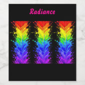 “Straling” – Een abstract Pride-patroon  Wijn Etiket (Enkel label)