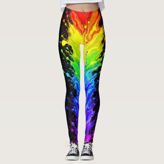 “Straling” – Een abstract trotspatroon  Leggings (Voorkant)
