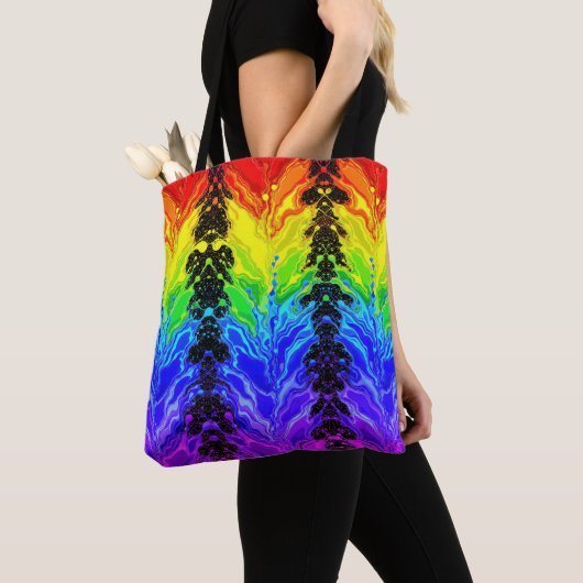 “Straling” – Een abstract trotspatroon Tote Bag (Dichtbij)
