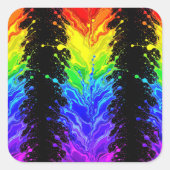 “Straling” – Een abstract trotspatroon  Vierkante Sticker (Voorkant)