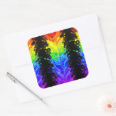 “Straling” – Een abstract trotspatroon  Vierkante Sticker (Envelop)