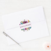 straling | Gepersonaliseerde bloemenbruiloft Ronde Sticker (Envelop)