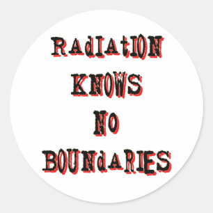 Straling kent geen grenzen anti-nucleair ronde sticker