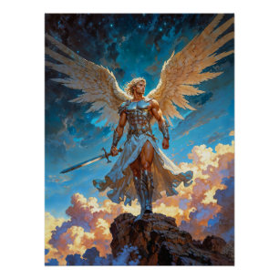 Straling van de Rechtvaardige Aartsengel Michael Perfect Poster