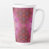 stralingscaleidoscoop van het hart latte mok (Rechts)