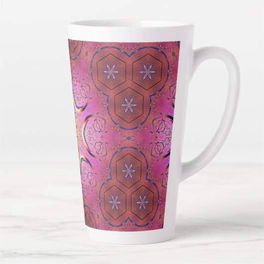 stralingscaleidoscoop van het hart latte mok (Rechts)