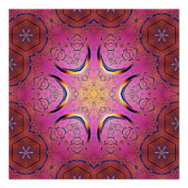 stralingscaleidoscoop van het hart perfect poster