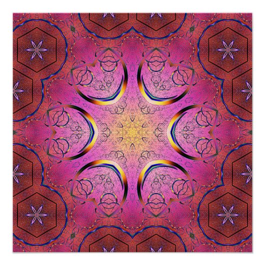 stralingscaleidoscoop van het hart perfect poster (Voorkant)