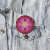 stralingscaleidoscoop van het hart ronde button 7,6 cm (In situ)