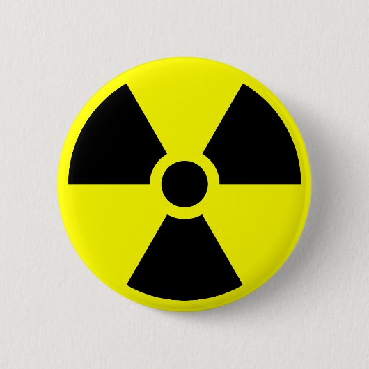 Stralingsdrieblad-symbool Ronde Button 5,7 Cm (Voorkant)