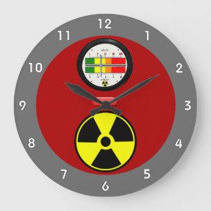 Stralingsgeiger tegeneffect Funny Wall Clock Grote Klok