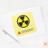 Stralingsgevaar Vierkante Sticker (Envelop)