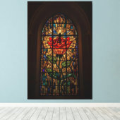 stralingsglas van Roos Canvas Afdruk (Insitu (Houten vloer))