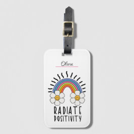 Stralingspositiviteit | Kleurrijke regenboog en bl Bagagelabel